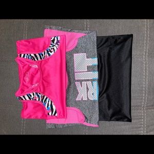 3 pair of girls racer back drifit shirts
